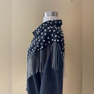 Women’s unmarked denim studded Jacket sz M